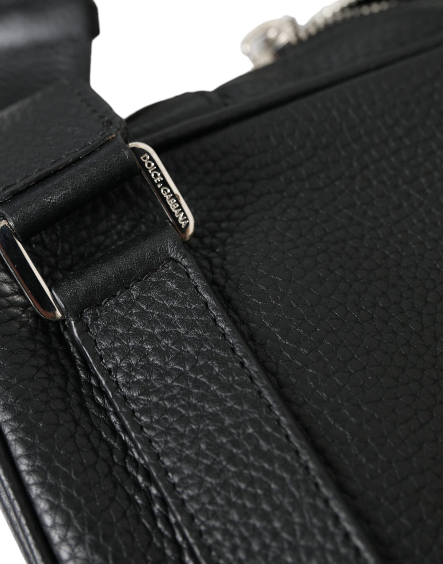 Dolce &amp; Gabbana Black Calfskin Leather Logo Palermo Backpack Bag