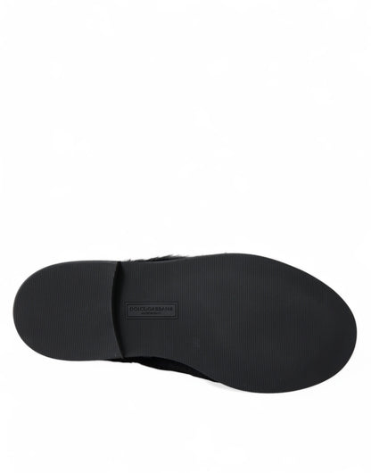 Chaussures Derby élégantes en fourrure noire Dolce &amp; Gabbana pour homme