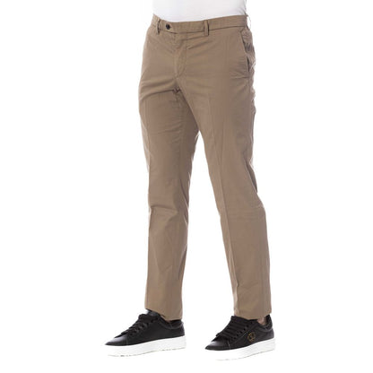 Trussardi Brown Cotton Men Trouser by Trussardi