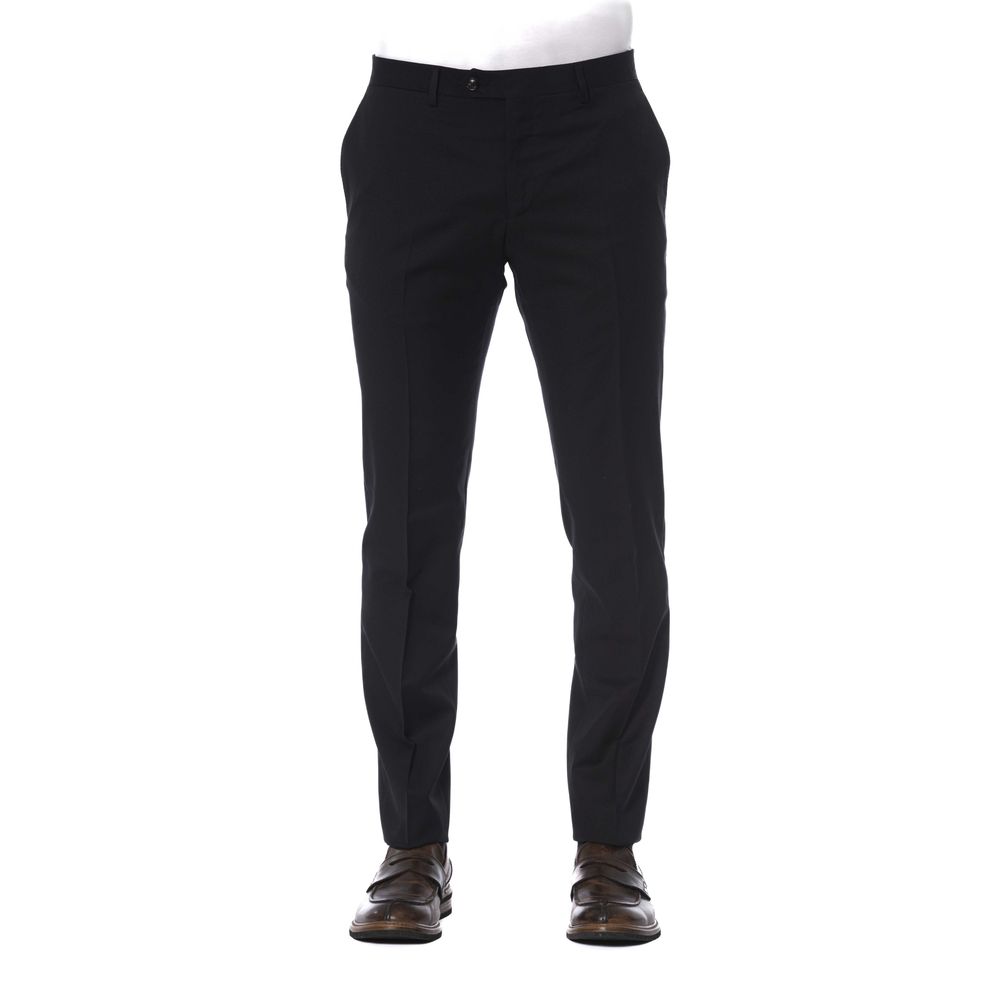 Trussardi Black Virgin Wool Men Trouser by Trussardi