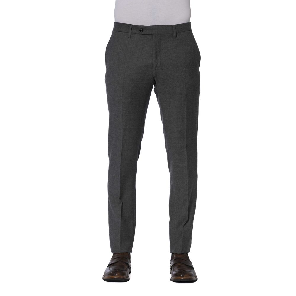 Trussardi Gray Wool Men Trousers by Trussardi
