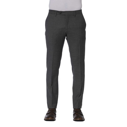 Trussardi Gray Wool Men Trousers by Trussardi