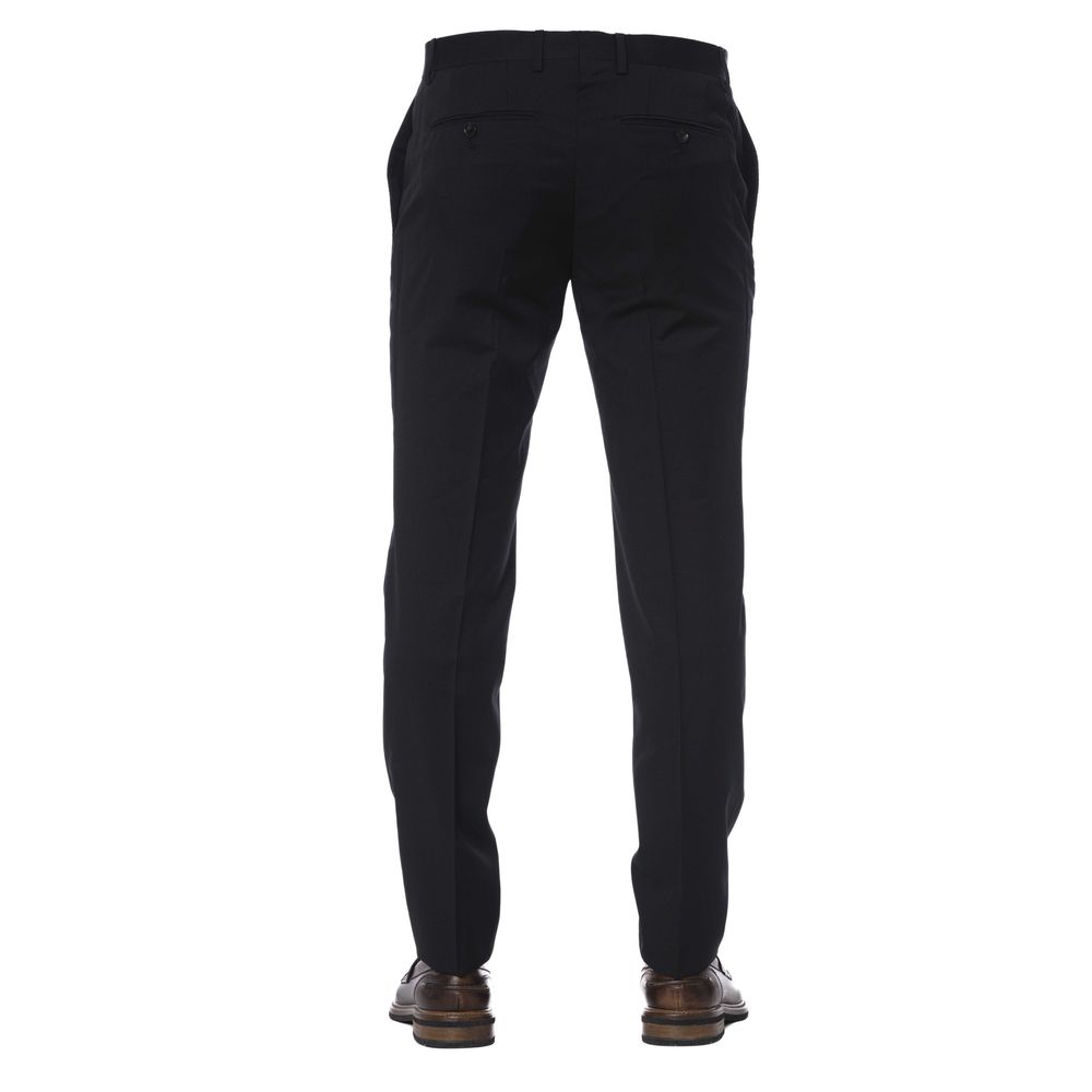 Trussardi Black Virgin Wool Men Trouser by Trussardi
