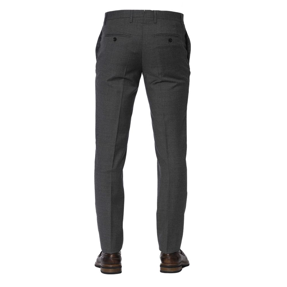 Trussardi Gray Wool Men Trousers by Trussardi
