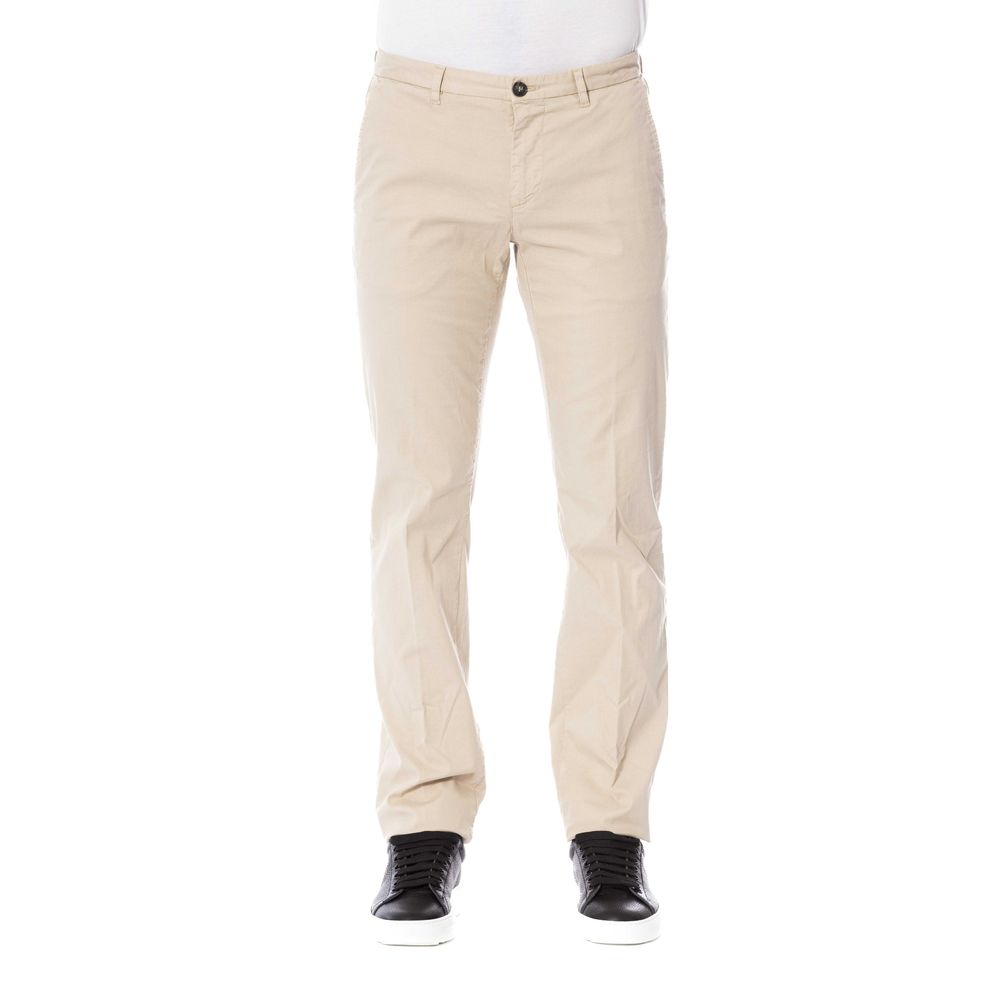 Trussardi Beige Cotton Men Trouser by Trussardi