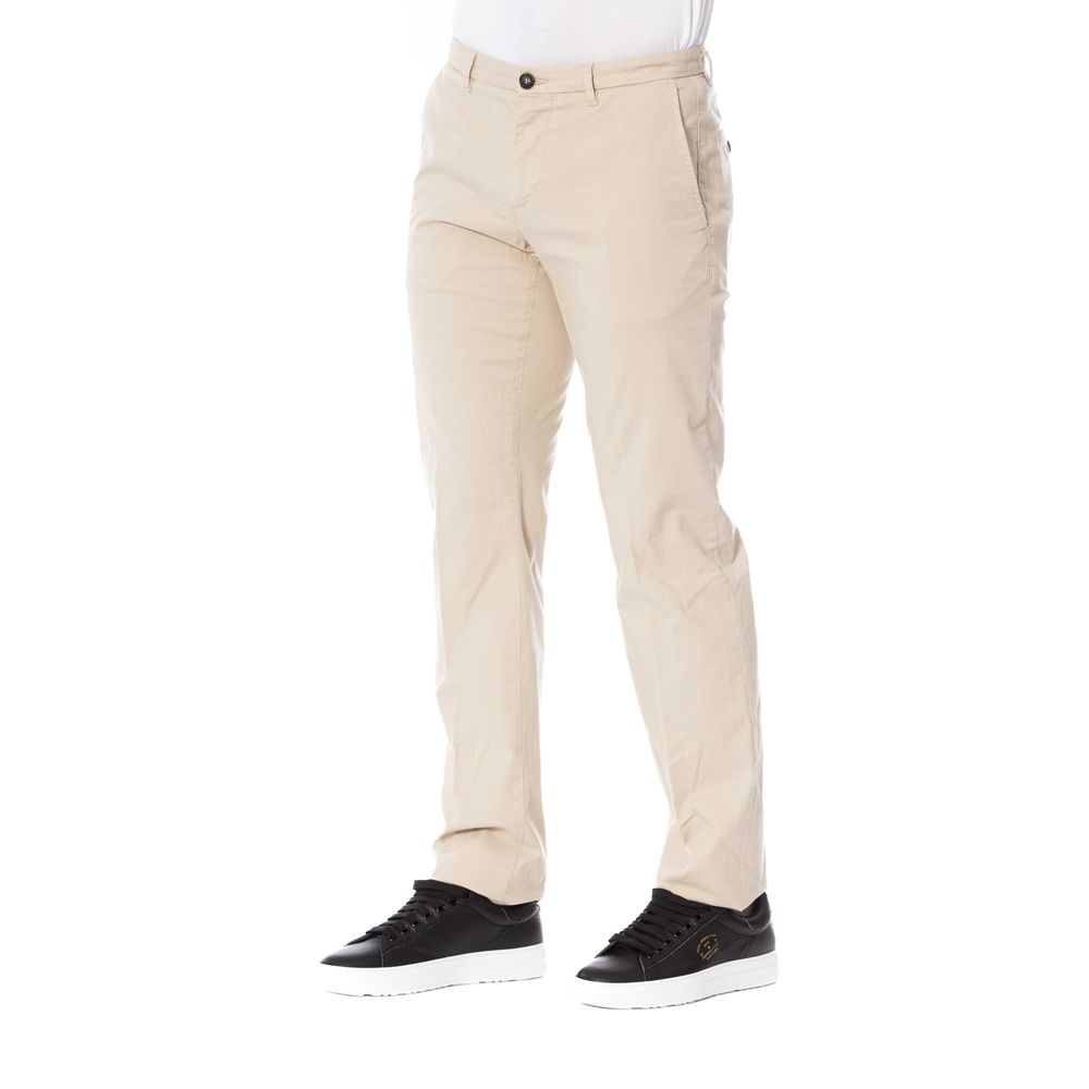 Trussardi Beige Cotton Men Trouser by Trussardi