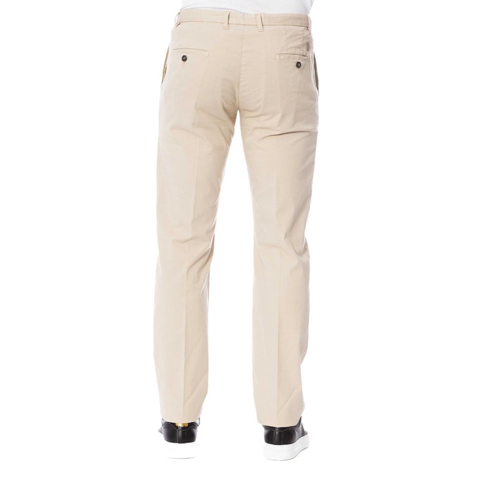 Trussardi Beige Cotton Men Trouser by Trussardi