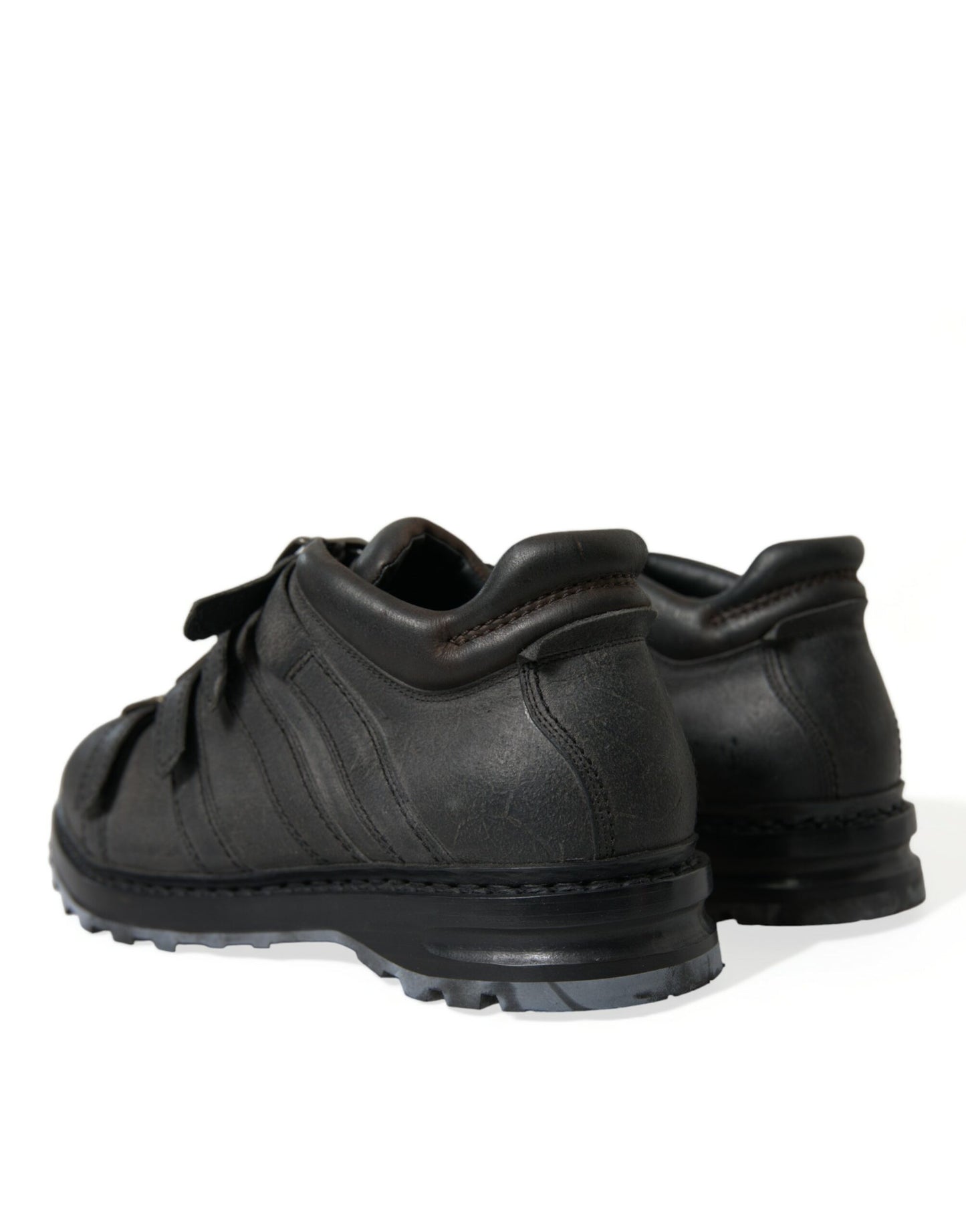 Bottines à brides en cuir noir Dolce &amp; Gabbana