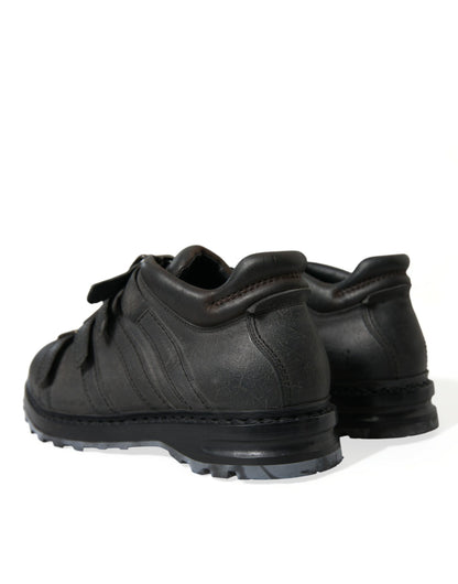 Bottines à brides en cuir noir Dolce &amp; Gabbana
