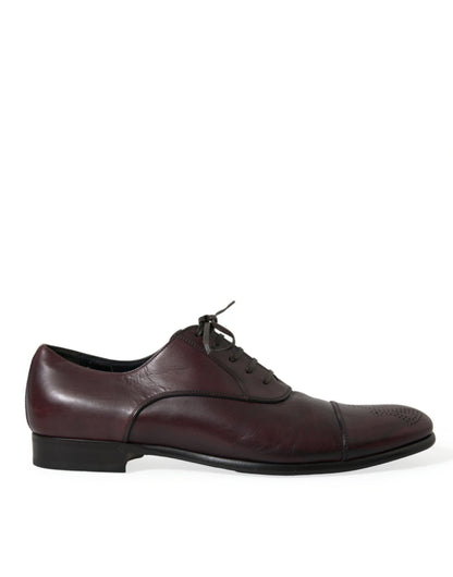 Chaussures Derby élégantes en cuir bordeaux Dolce &amp; Gabbana