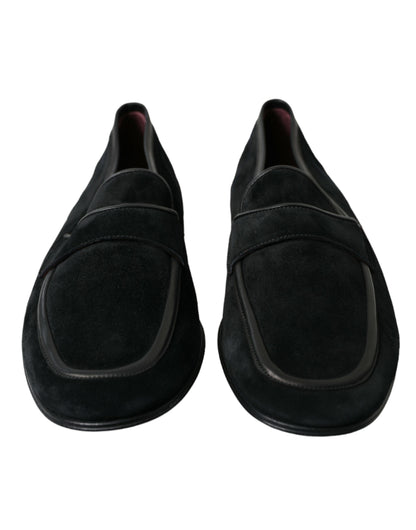 Mocassins élégants en velours noir Dolce &amp; Gabbana pour homme