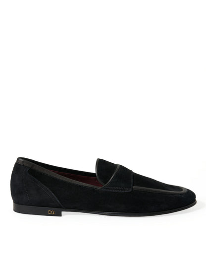 Mocassins élégants en velours noir Dolce &amp; Gabbana pour homme