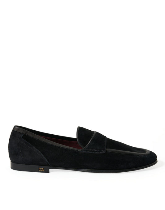 Mocassins élégants en velours noir Dolce &amp; Gabbana pour homme