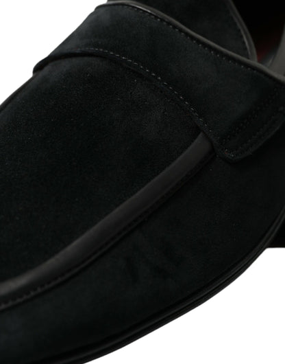 Mocassins élégants en velours noir Dolce &amp; Gabbana pour homme