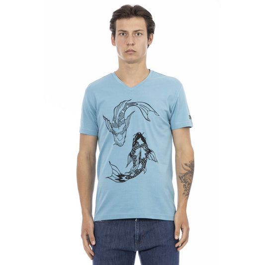 T-shirt Trussardi Action en coton bleu clair pour homme