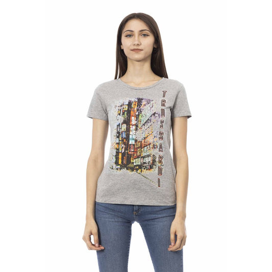 Trussardi Action Gray Cotton Women T-Shirt by Trussardi Action