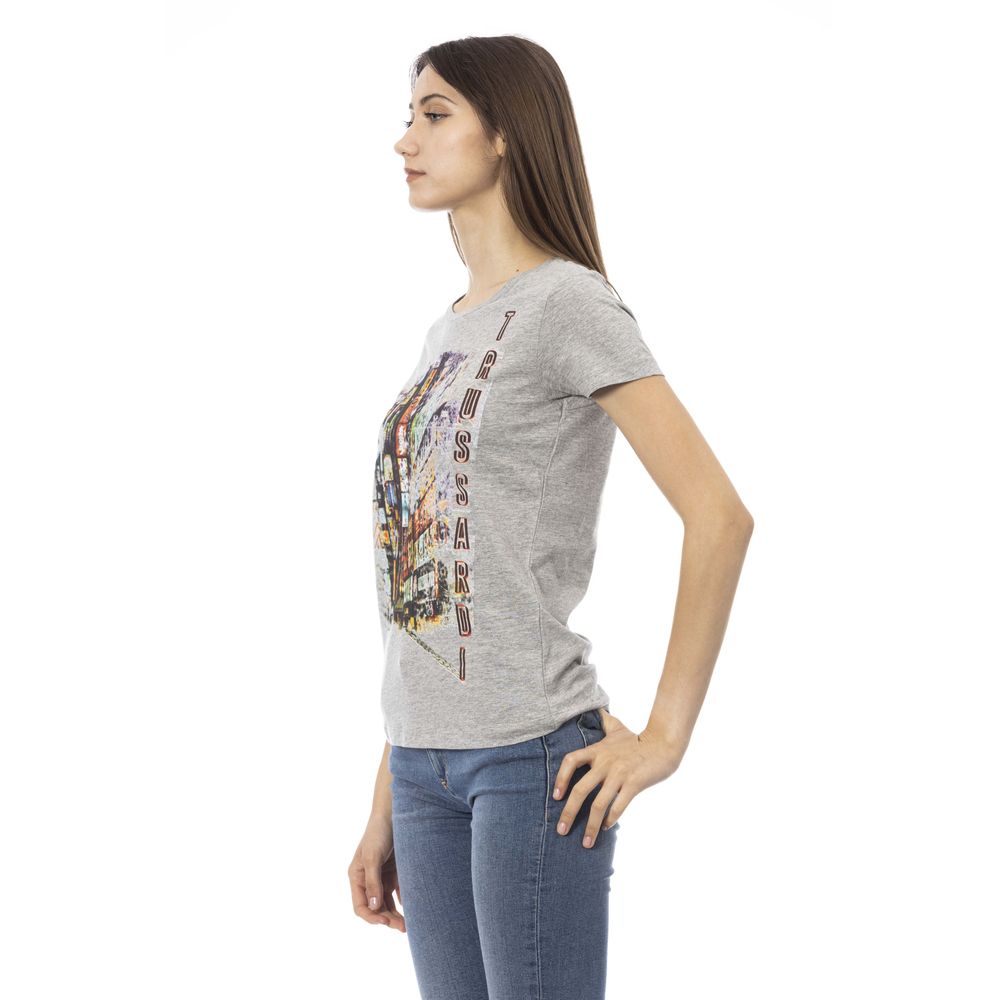 Trussardi Action Gray Cotton Women T-Shirt by Trussardi Action