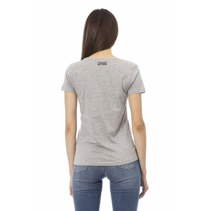 Trussardi Action Gray Cotton Women T-Shirt by Trussardi Action