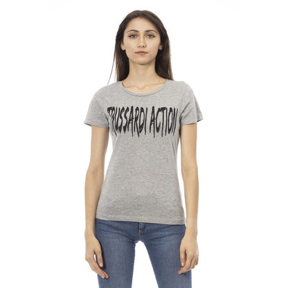 Trussardi Action Gray Cotton Women T-Shirt by Trussardi Action