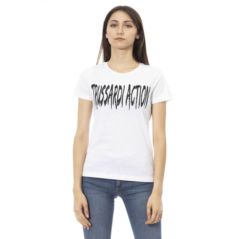 Trussardi Action White Cotton Women T-Shirt by Trussardi Action