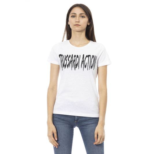 Trussardi Action White Cotton Women T-Shirt by Trussardi Action