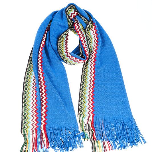Missoni Blue Wool Men Scarf by Missoni