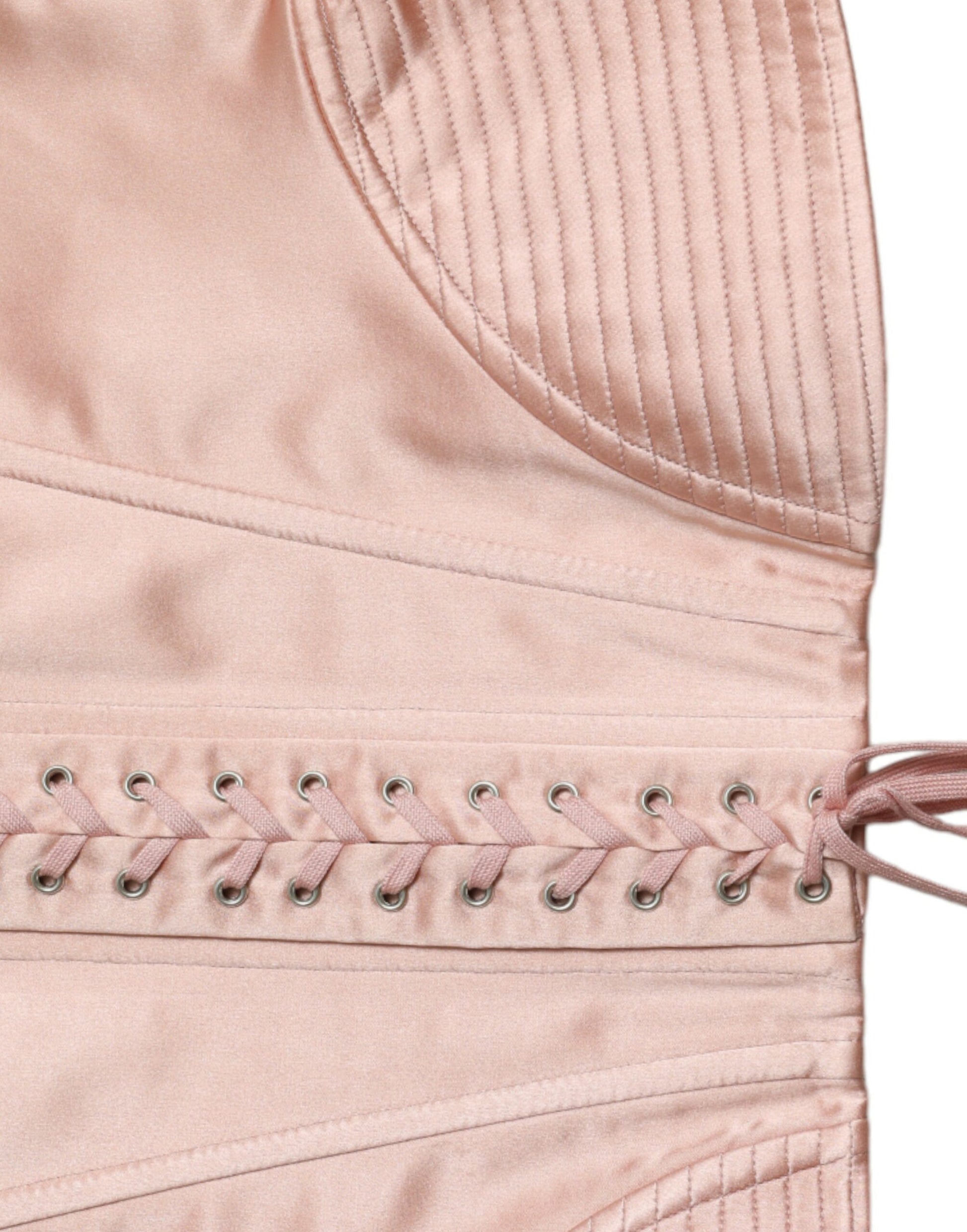 Dolce & Gabbana Pink Silk Stretch Belt Waist Strap Corset Top by Dolce & Gabbana