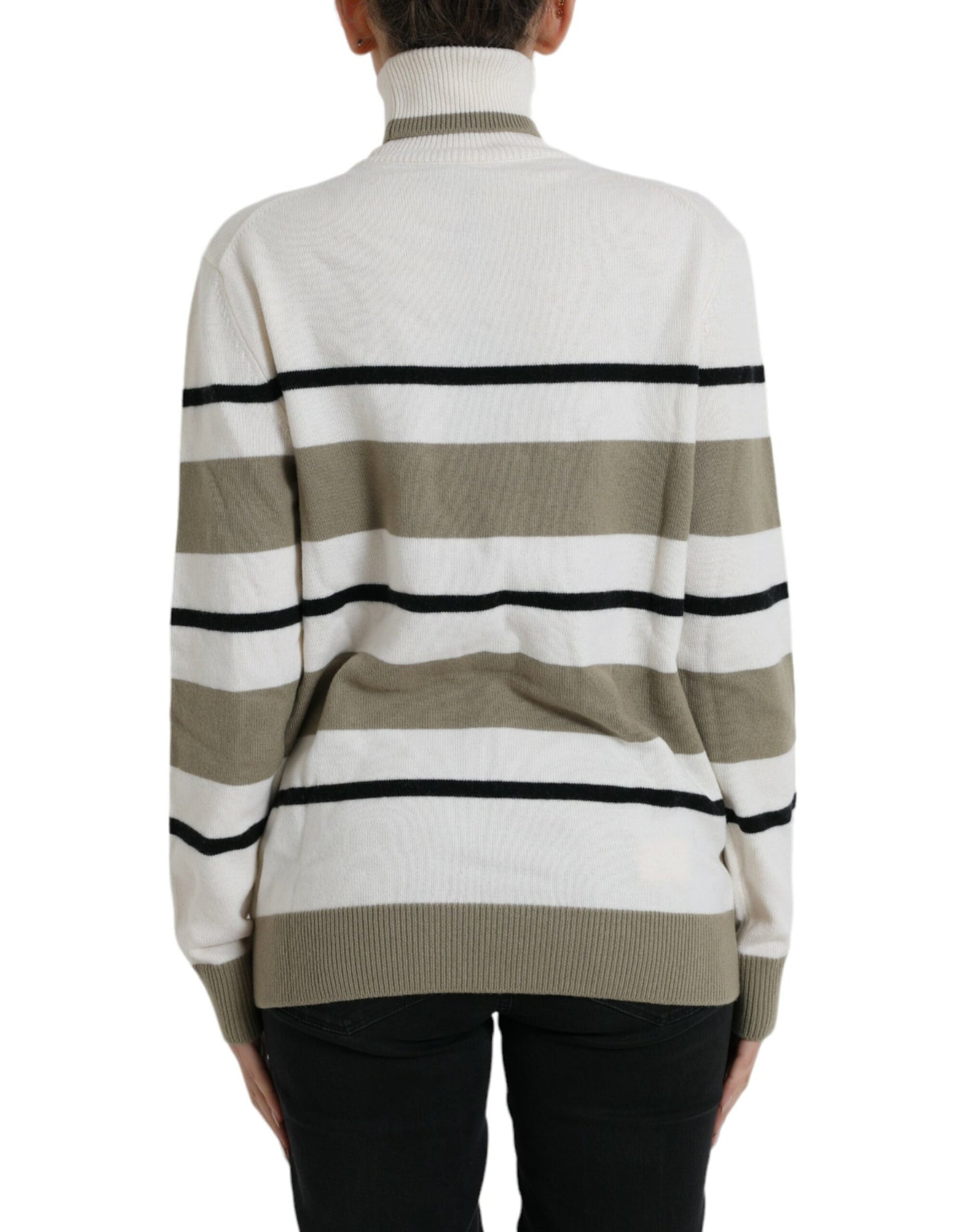 Dolce & Gabbana Multicolor Stripe Wool Logo Pullover Sweater by Dolce & Gabbana