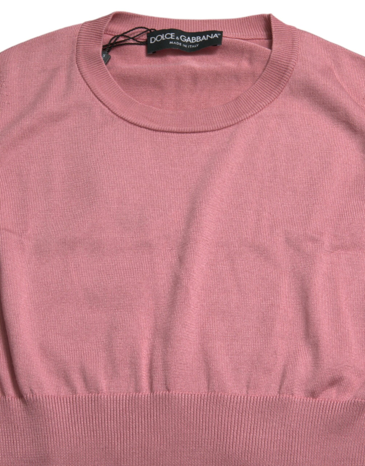 Dolce & Gabbana Pink Crew Neck Cropped Sleeveless Tank Top by Dolce & Gabbana