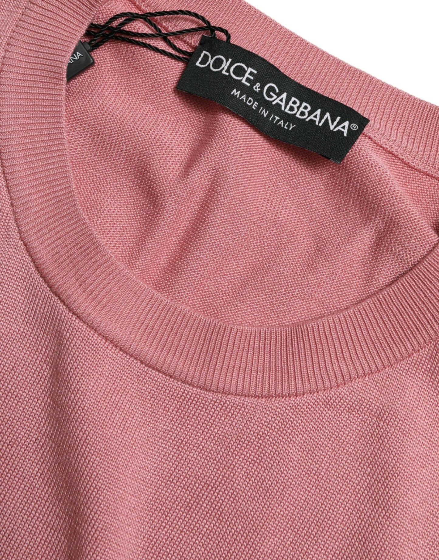Dolce & Gabbana Pink Crew Neck Cropped Sleeveless Tank Top by Dolce & Gabbana