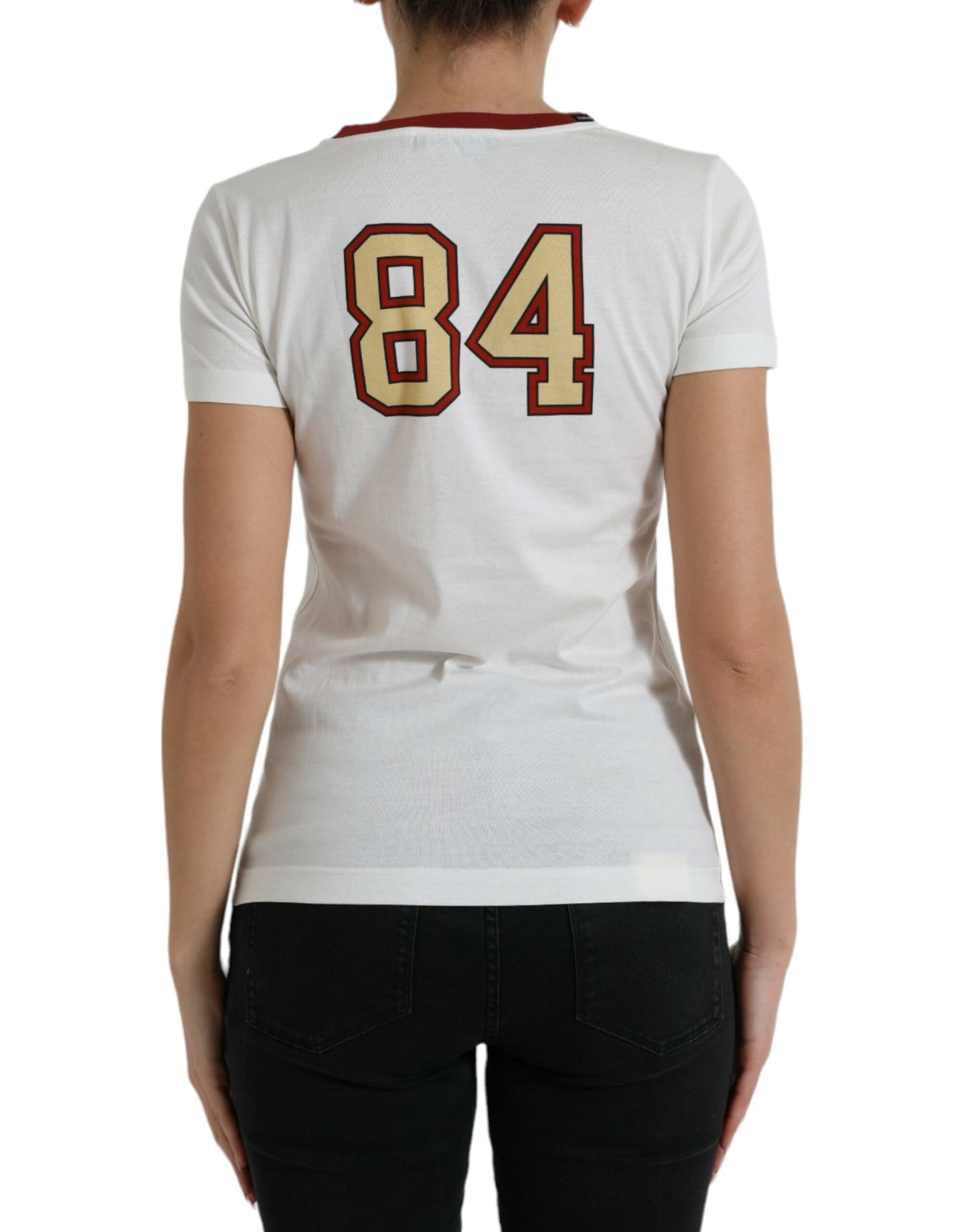 Dolce & Gabbana White Bring Me To The Moon T-shirt Top by Dolce & Gabbana