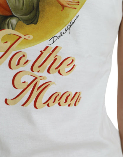 Dolce & Gabbana White Bring Me To The Moon T-shirt Top by Dolce & Gabbana