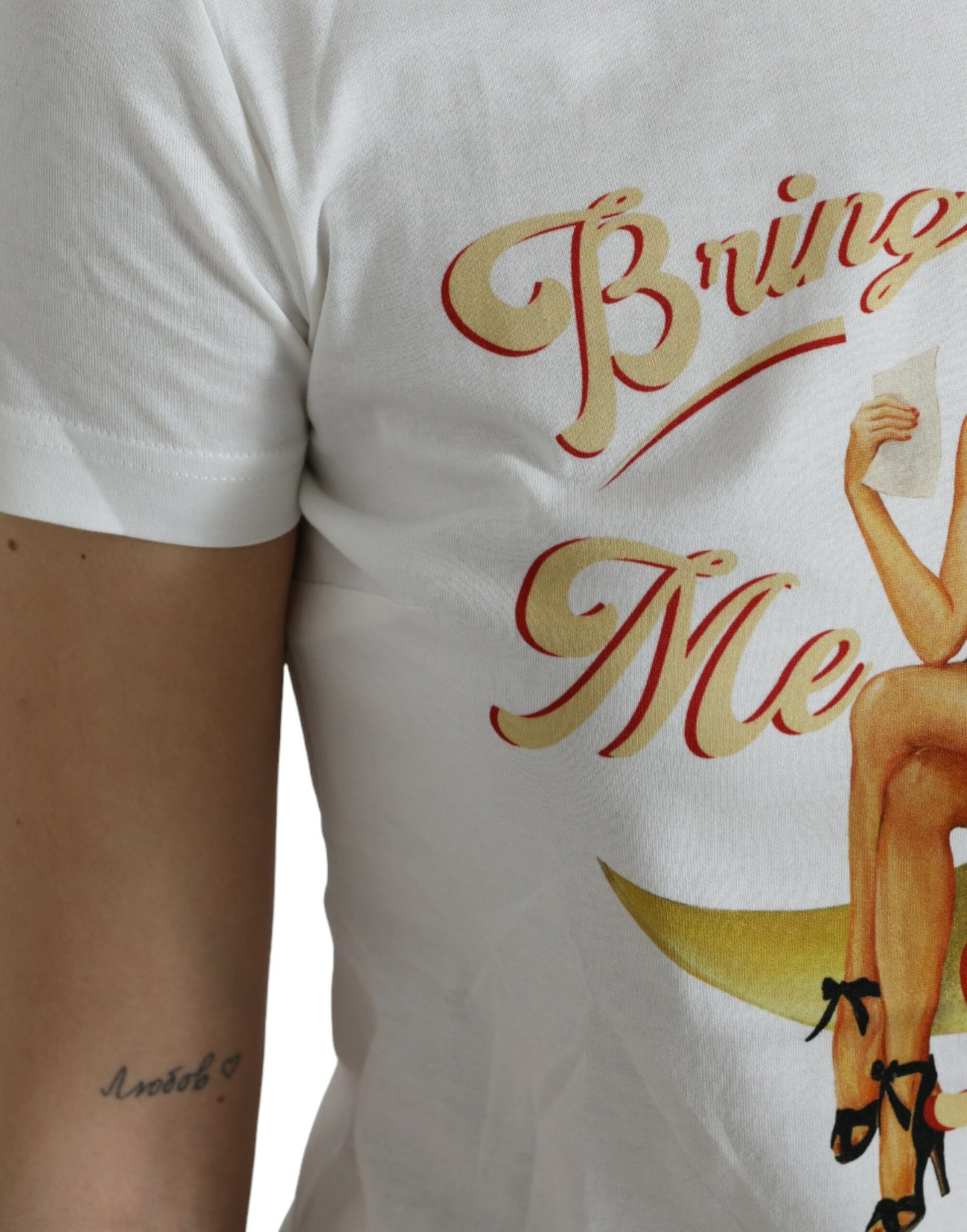 Dolce & Gabbana White Bring Me To The Moon T-shirt Top by Dolce & Gabbana