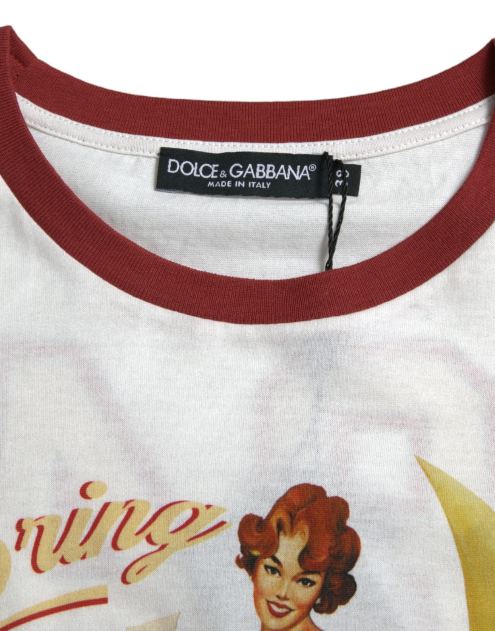 Dolce & Gabbana White Bring Me To The Moon T-shirt Top by Dolce & Gabbana