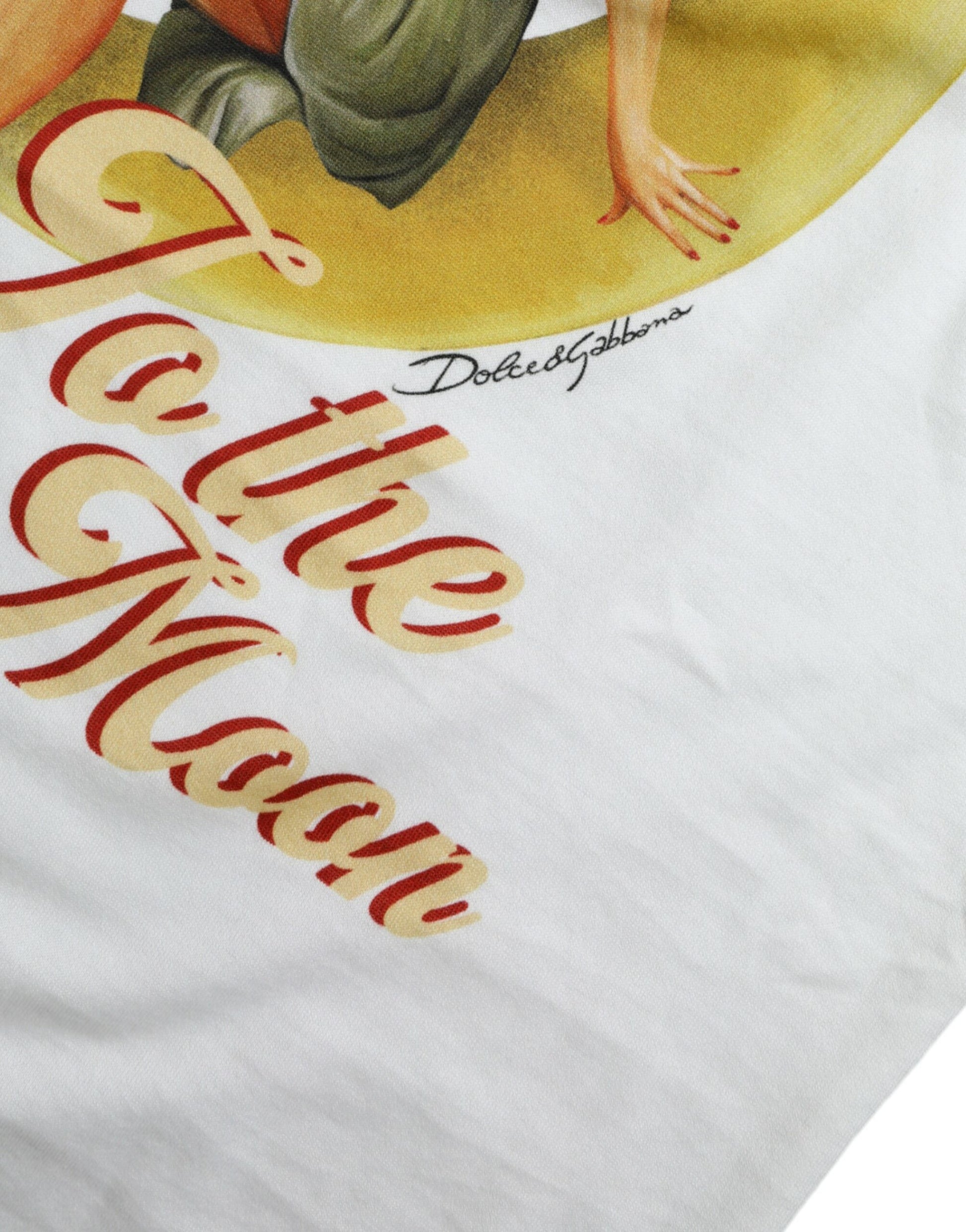 Dolce & Gabbana White Bring Me To The Moon T-shirt Top by Dolce & Gabbana