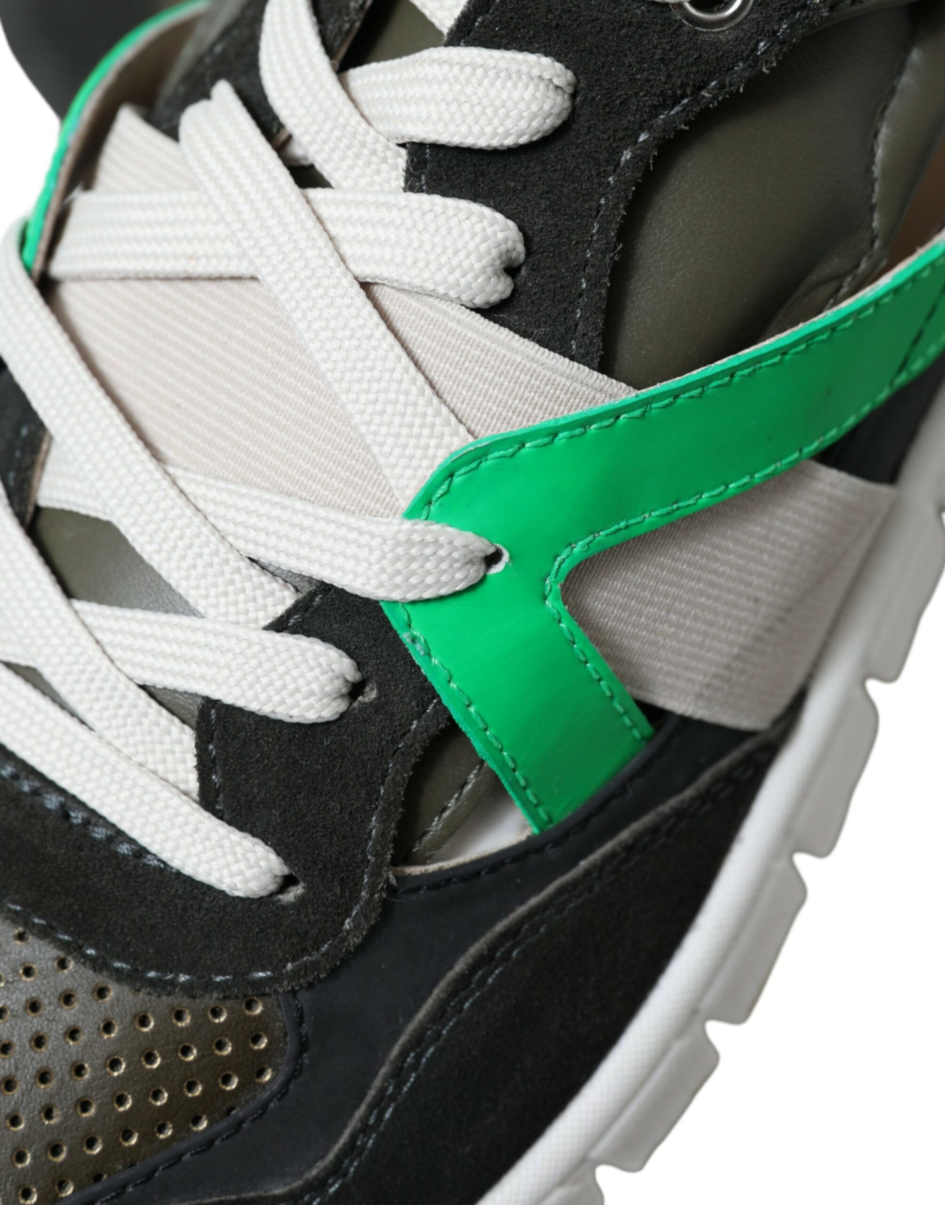 Dolce & Gabbana Multicolor Leather Suede Low Top Sneakers Shoes by Dolce & Gabbana
