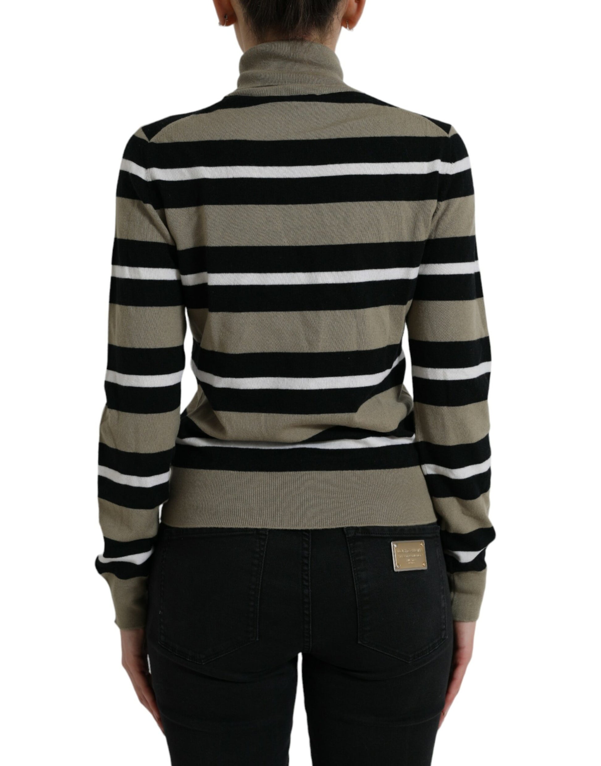 Dolce & Gabbana Multicolor Stripe Wool Logo Pullover Sweater by Dolce & Gabbana