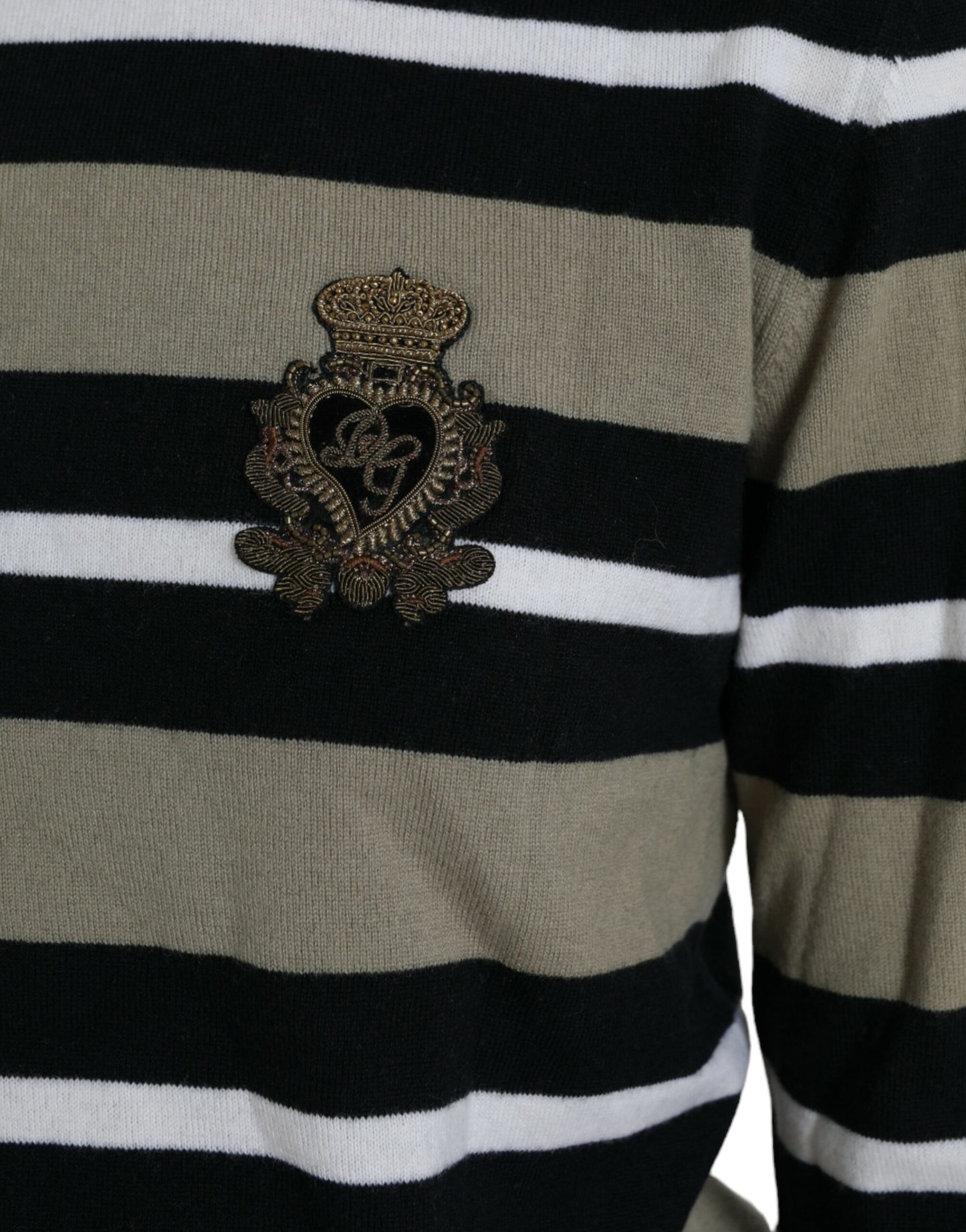 Dolce & Gabbana Multicolor Stripe Wool Logo Pullover Sweater by Dolce & Gabbana