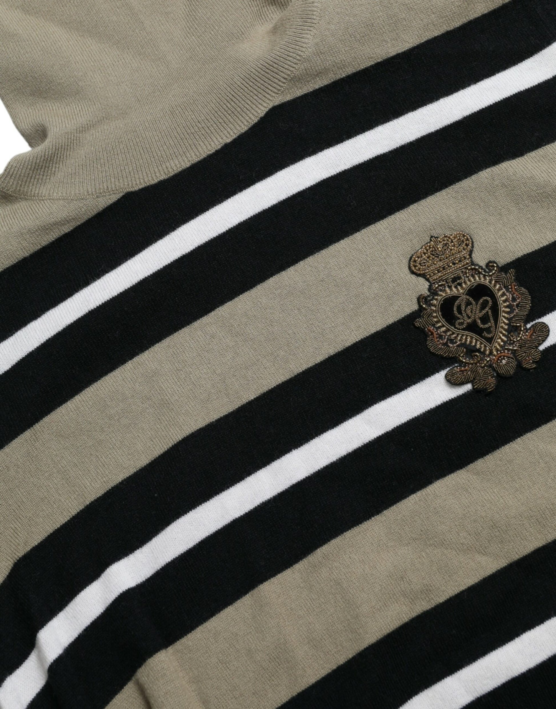 Dolce & Gabbana Multicolor Stripe Wool Logo Pullover Sweater by Dolce & Gabbana