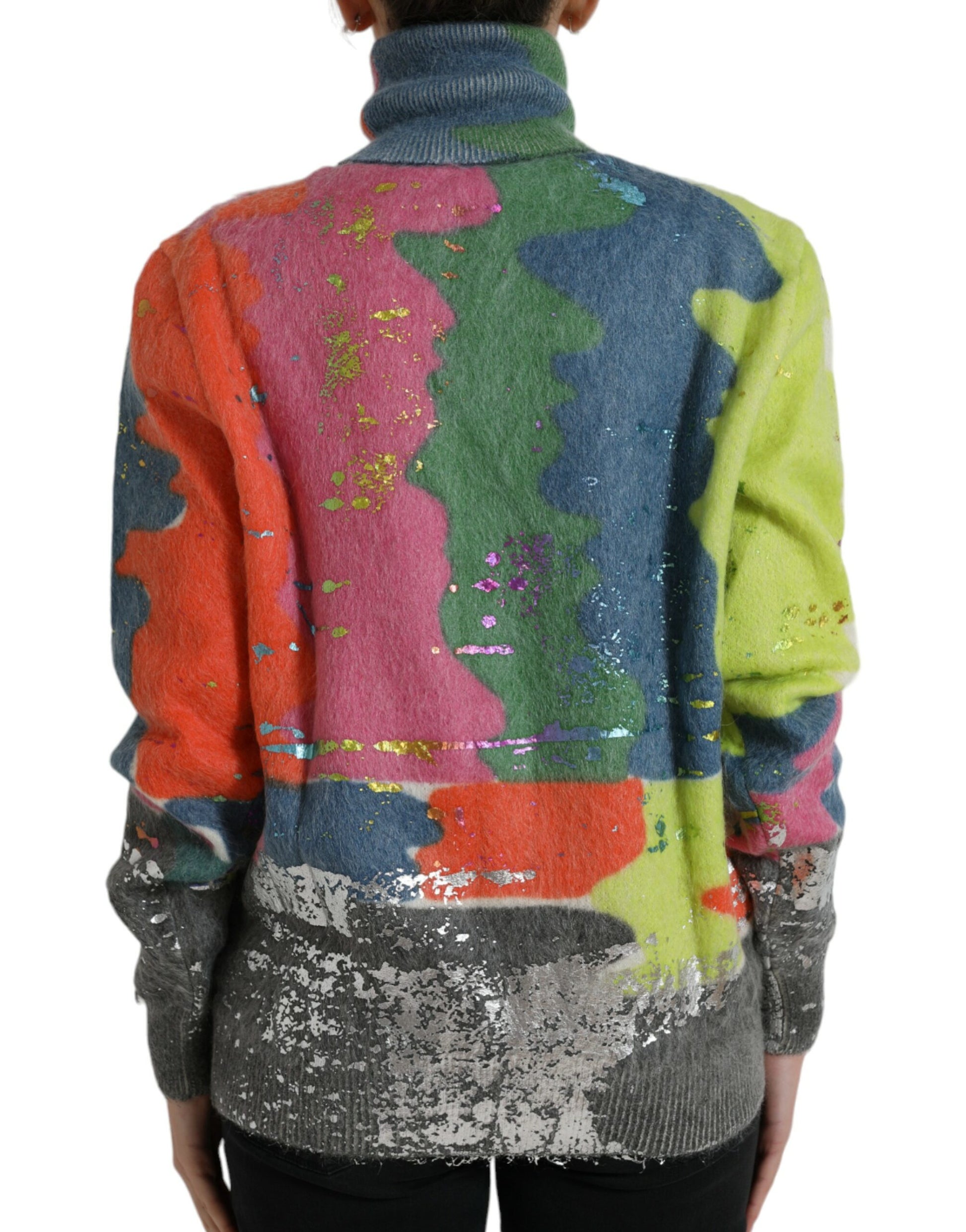 Dolce & Gabbana Multicolor Mohair Turtleneck Pullover Sweater by Dolce & Gabbana