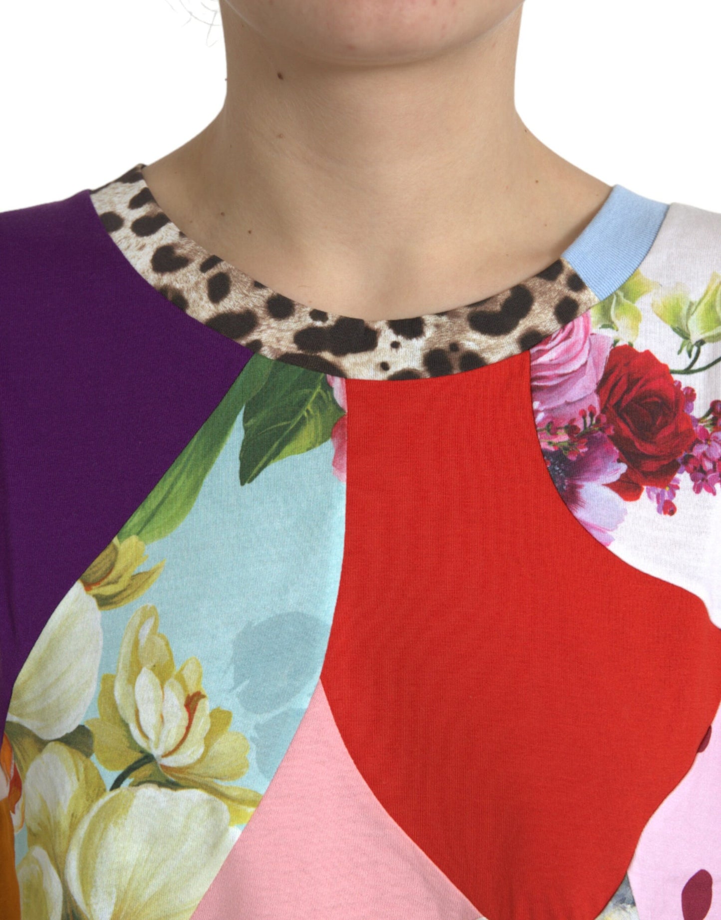Dolce & Gabbana Multicolor Patchwork Cotton Silk Blouse Top by Dolce & Gabbana