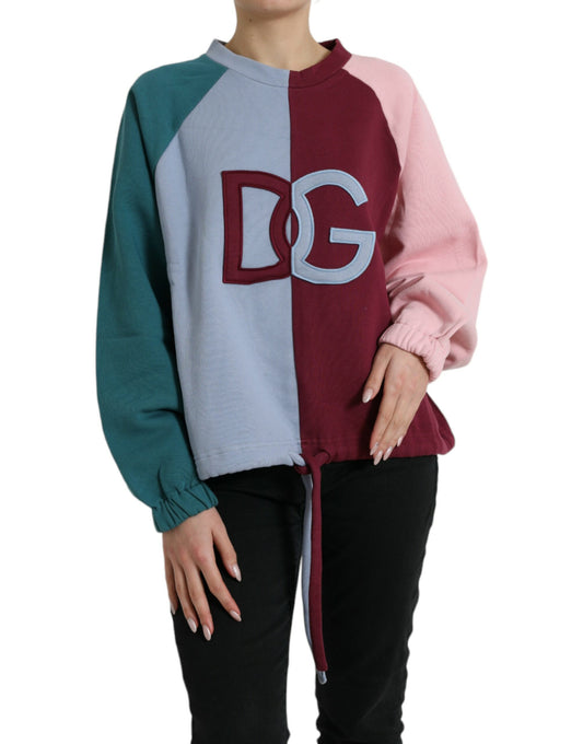 Dolce & Gabbana Multicolor Cotton Crewneck Pullover Sweater by Dolce & Gabbana