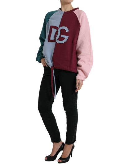 Dolce & Gabbana Multicolor Cotton Crewneck Pullover Sweater by Dolce & Gabbana