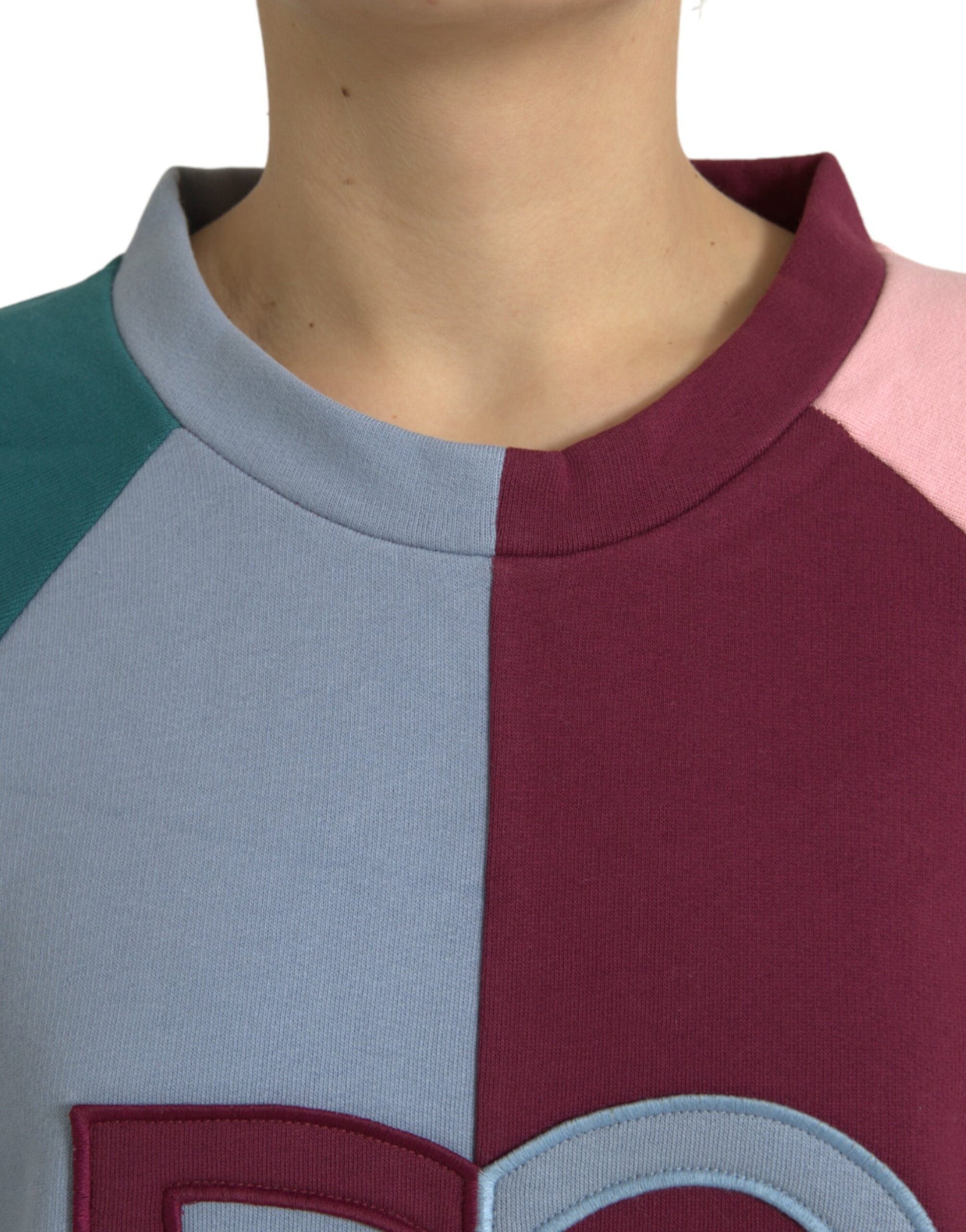 Dolce & Gabbana Multicolor Cotton Crewneck Pullover Sweater by Dolce & Gabbana