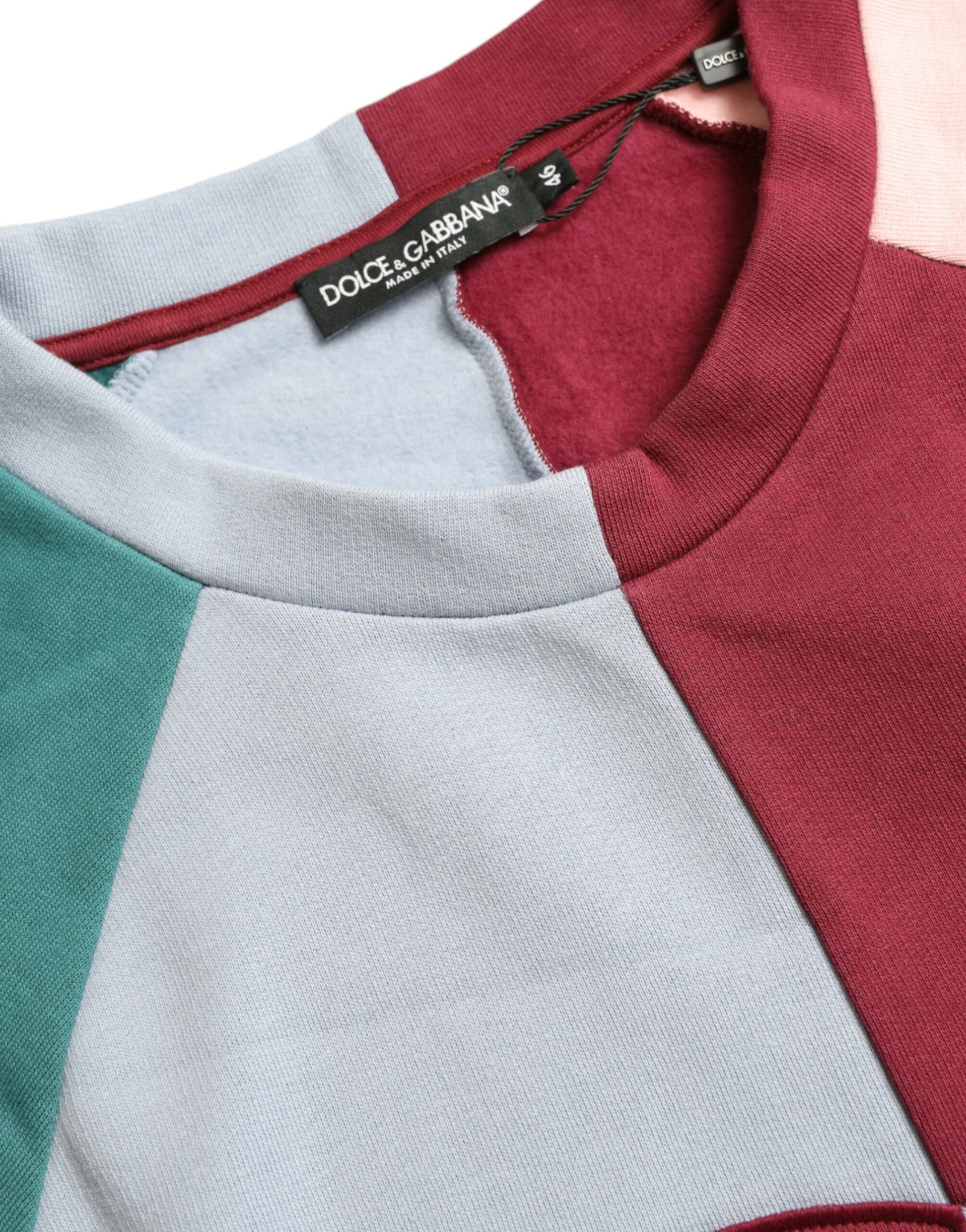 Dolce & Gabbana Multicolor Cotton Crewneck Pullover Sweater by Dolce & Gabbana