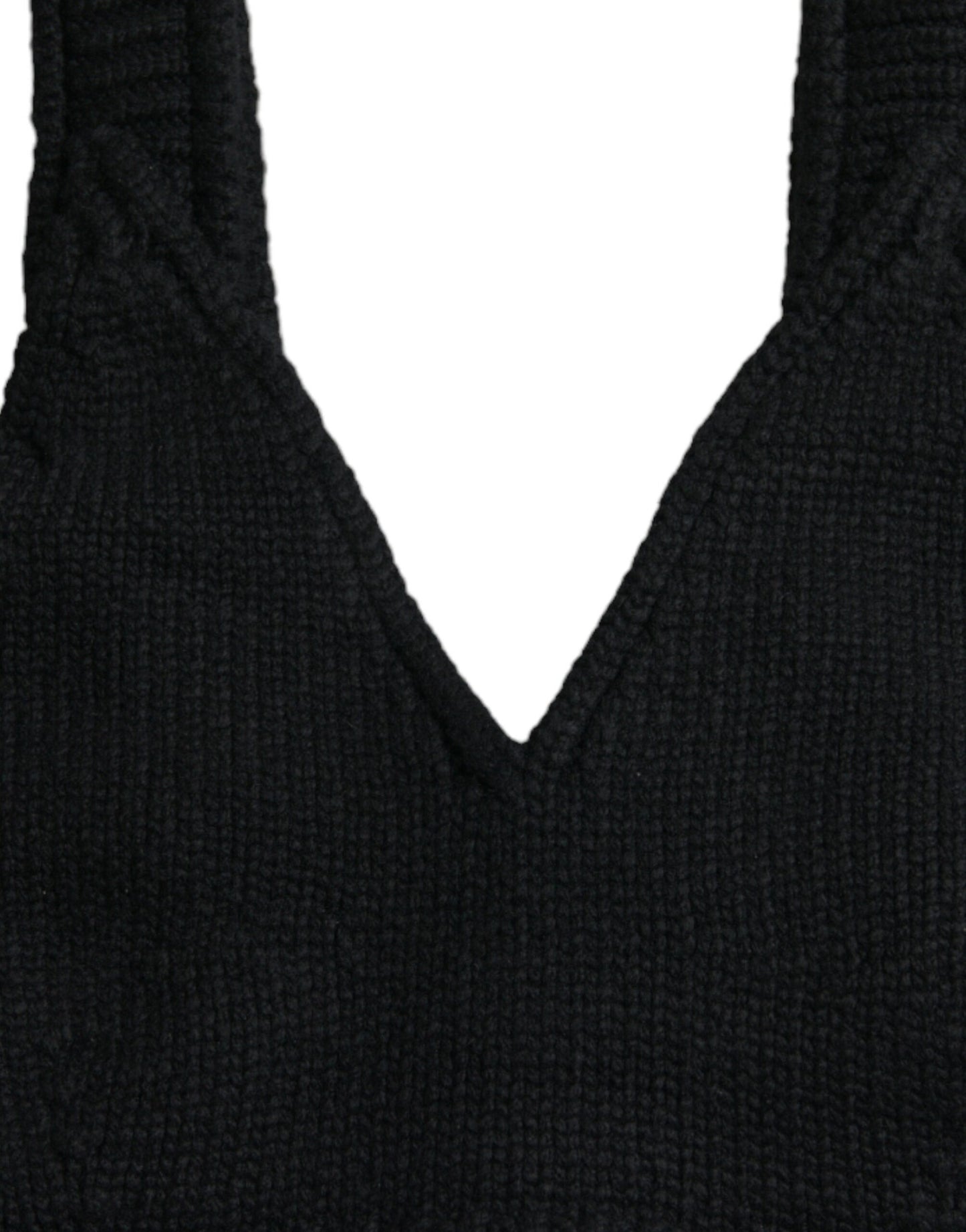 Dolce & Gabbana Black Cropped Cashmere V-neck Bustier Top by Dolce & Gabbana