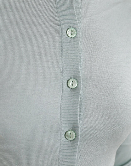 Dolce & Gabbana Light Blue Silk Crew Neck Cardigan Sweater by Dolce & Gabbana