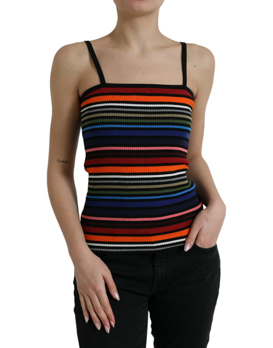 Dolce & Gabbana Multicolor Stripes Spaghetti Strap Tank Top by Dolce & Gabbana