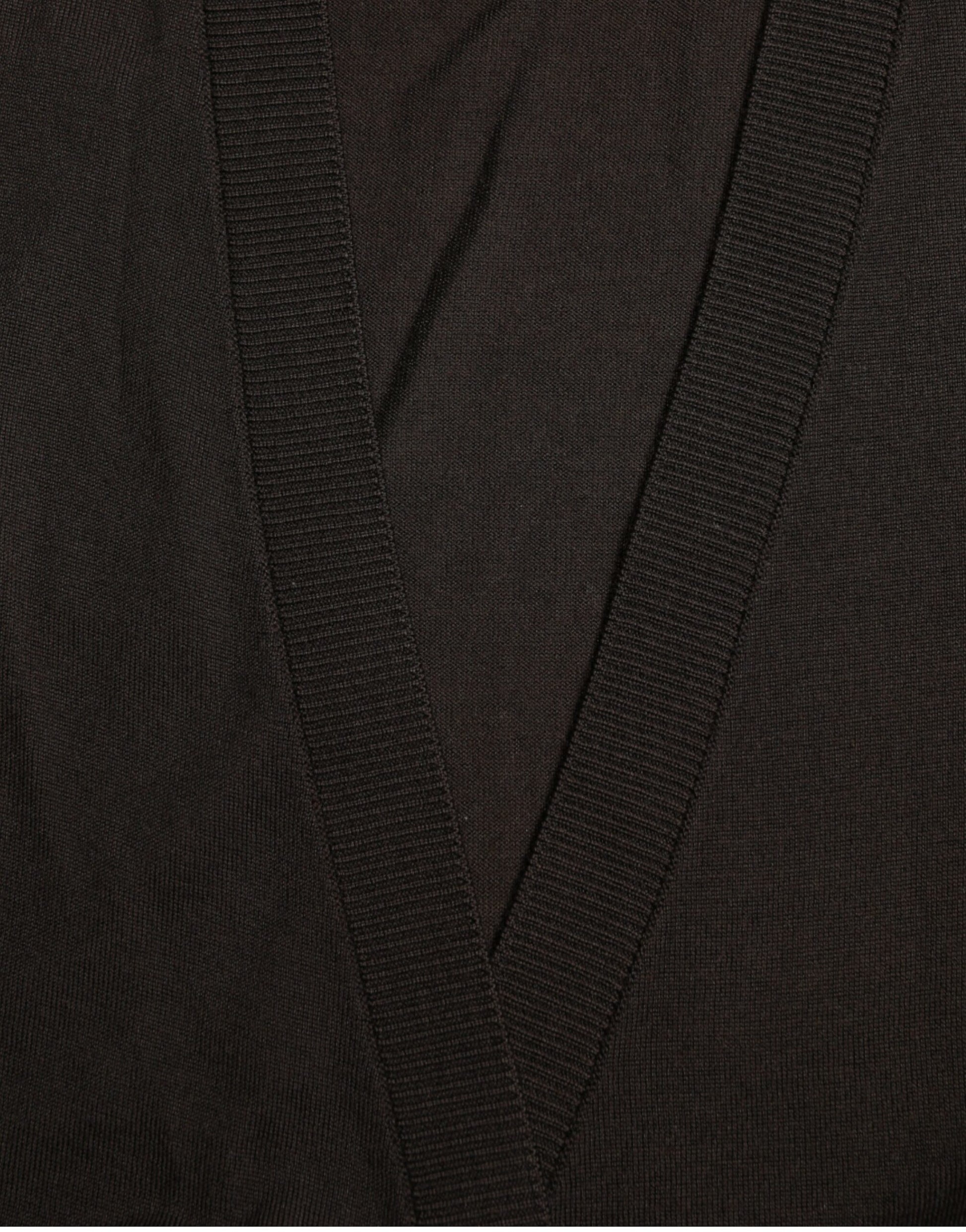 Dolce & Gabbana Black Wool V-neck Crossed Cardigan Sweater by Dolce & Gabbana