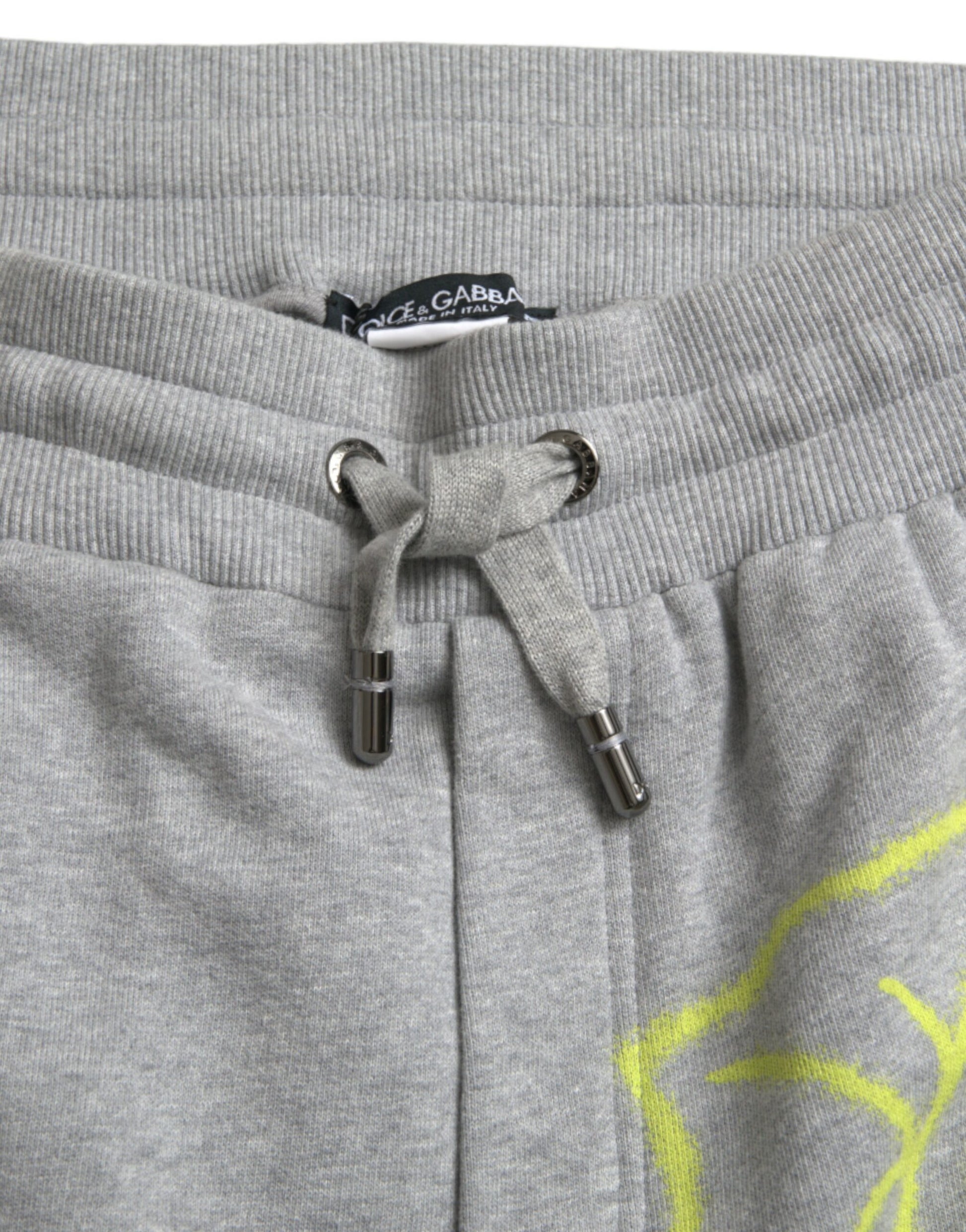 Dolce & Gabbana Gray Cotton Graffiti Sweatpants Jogger Pants by Dolce & Gabbana